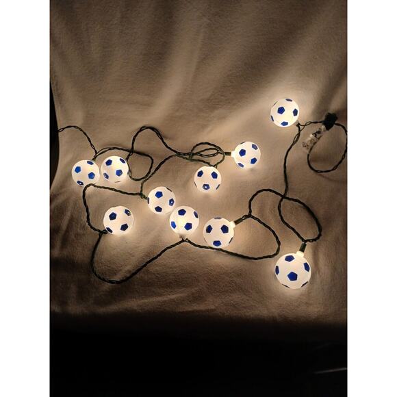 Soccer Ball Lights Balls Light String Futbol Plug In Indoor Outdoor 10 Christmas - Picture 7 of 9